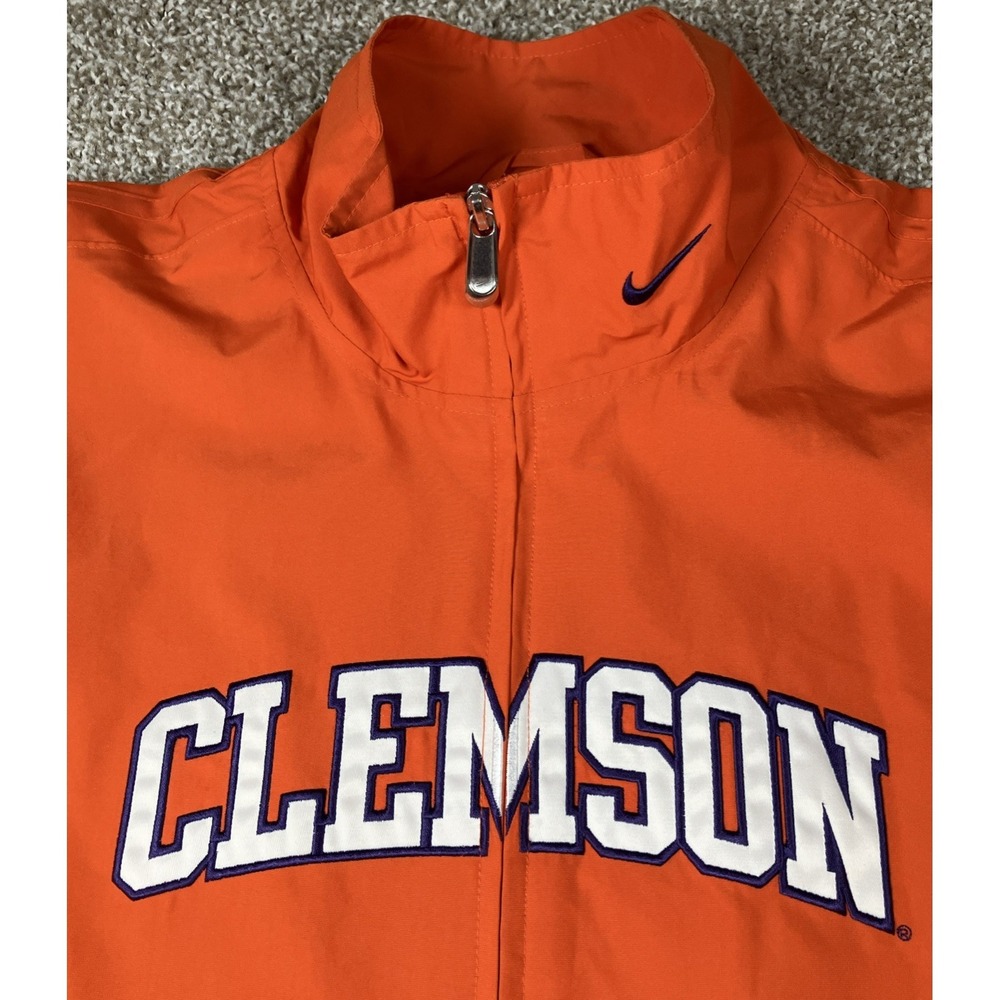 Nike‎ Team Clemson Tigers Full Zip Jacket Orange XXL Lightweight Windbreaker - Picture 2 of 10